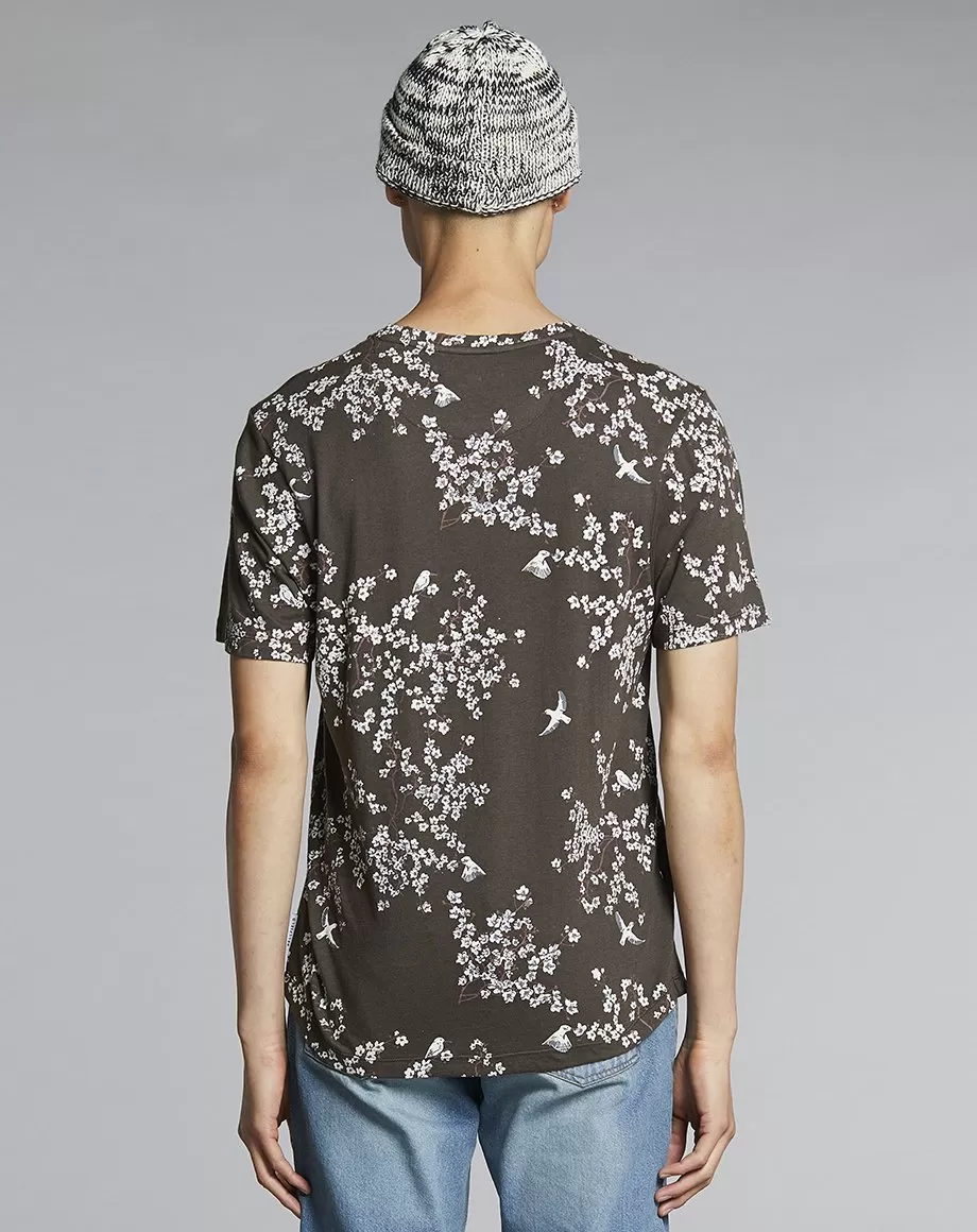 FLORO PRINTED MENS T-SHIRT | BROWN / OLIVE