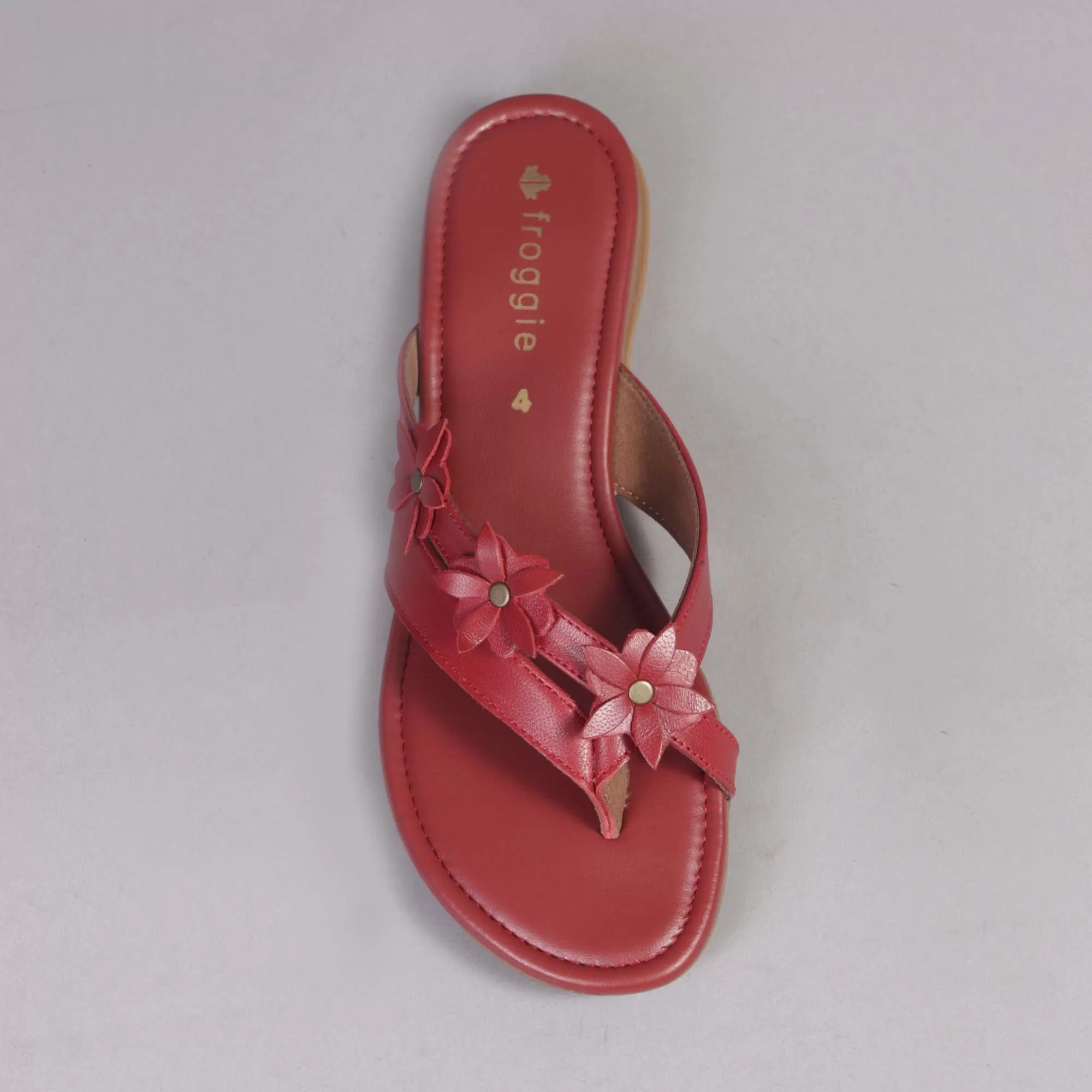 Flower thong sandal in Red - 12573