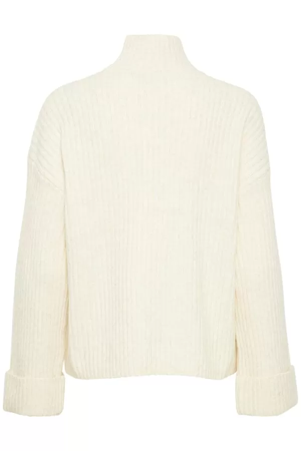 Fransa Ribbed Short Jumper Cream