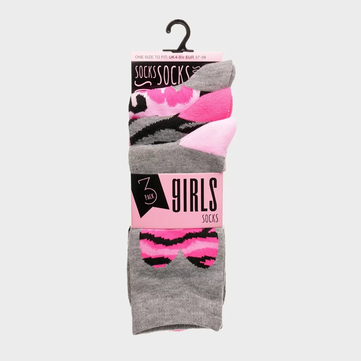 Girls 3pk Heart Socks