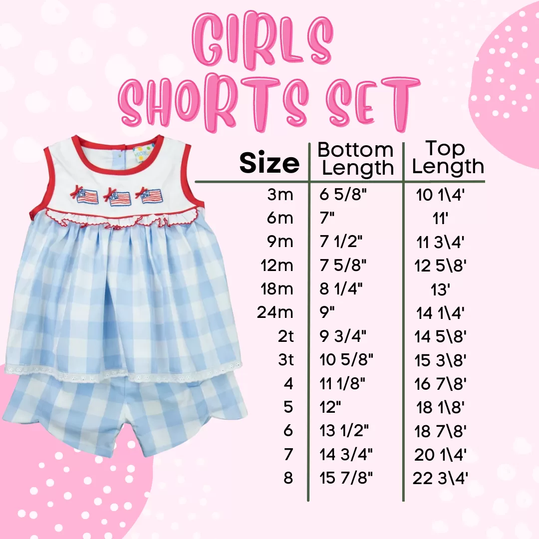 Girls Classic Patriotic Short Set