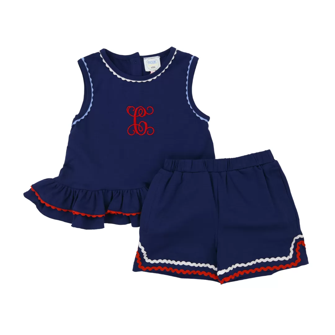 Girls Classic Patriotic Short Set