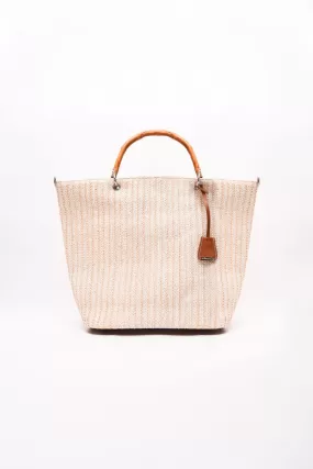 Glamorous Beige Woven Tote Bag