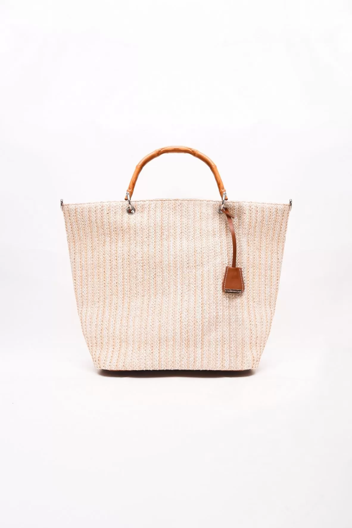 Glamorous Beige Woven Tote Bag