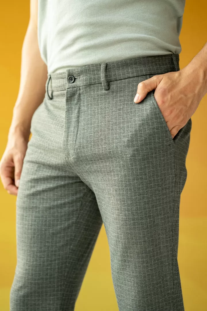 Grey Checks Power-Stretch Pants