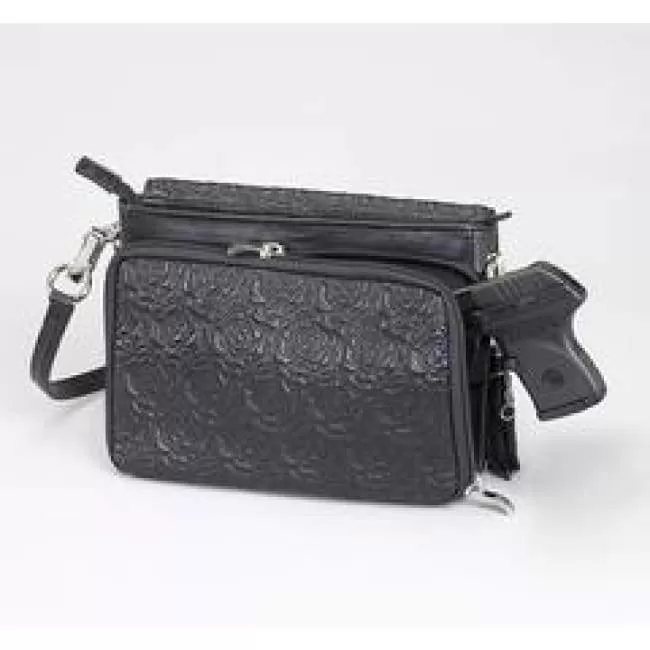 GTM Original Embroidered Lambskin Compact Concealed Carry Clutch Purse