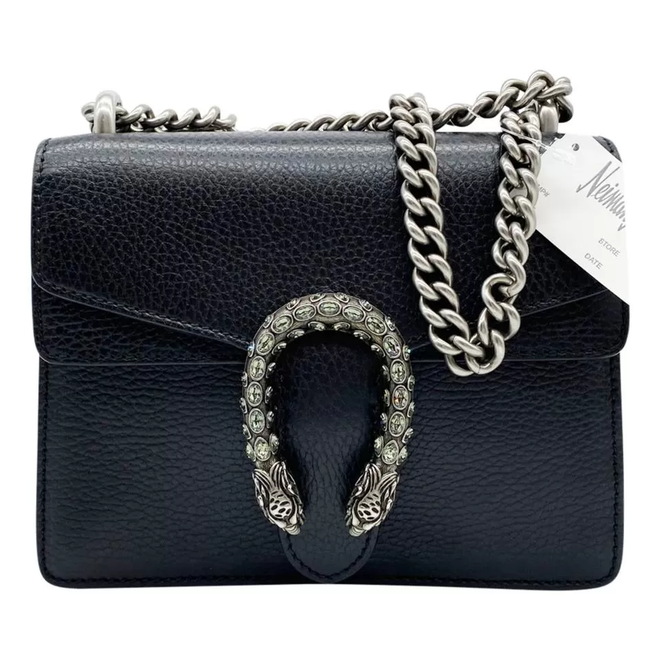 Gucci Mini Dionysus Black Leather Shoulder Bag