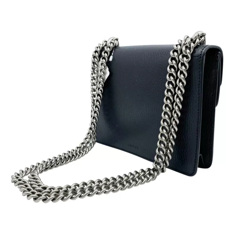 Gucci Mini Dionysus Black Leather Shoulder Bag