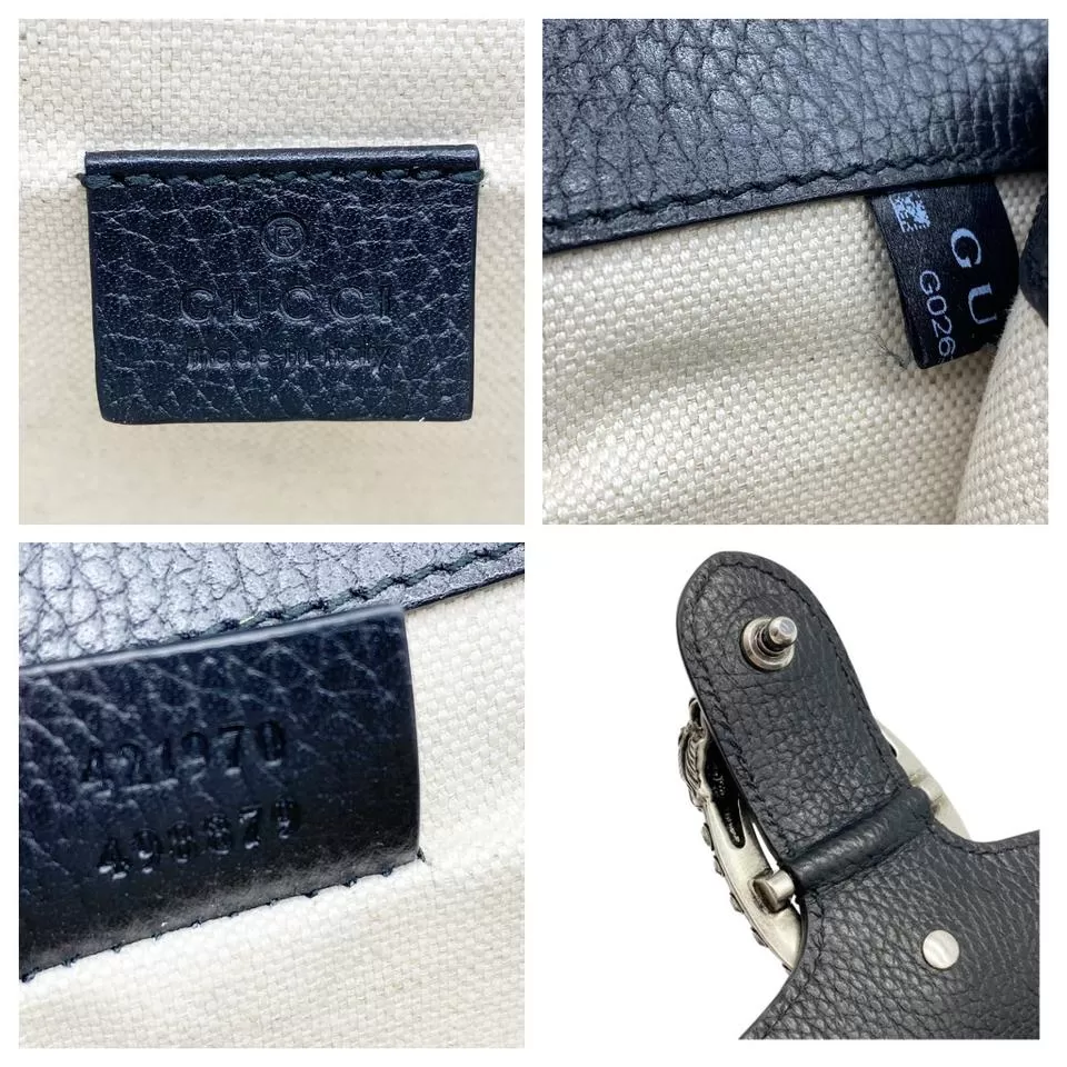 Gucci Mini Dionysus Black Leather Shoulder Bag