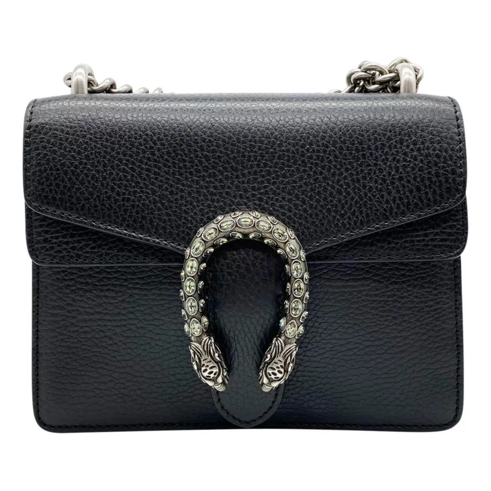 Gucci Mini Dionysus Black Leather Shoulder Bag