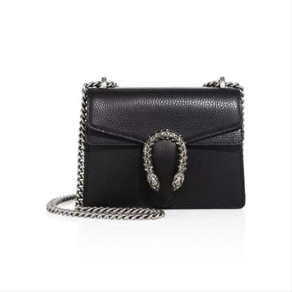 Gucci Mini Dionysus Black Leather Shoulder Bag