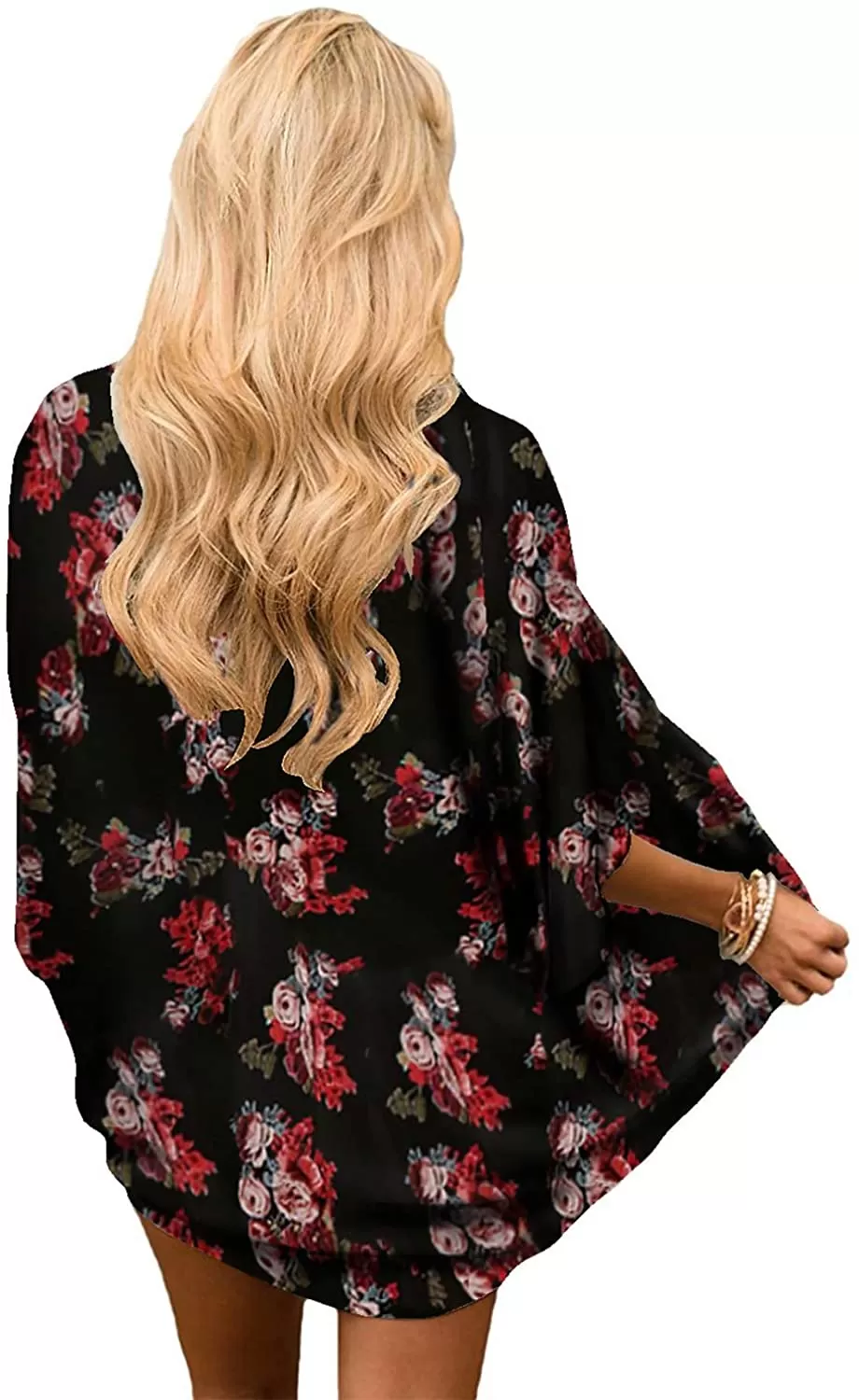 Haute Edition Women's Lightweight Summer Kimono Cardigan Cover Up in Leopard and Floral