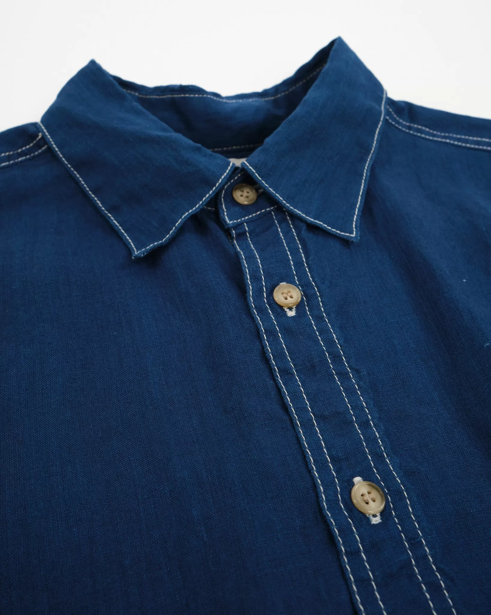 INDIGO LINEN LOOSE FIT SHORT SLEEVE SHIRT INDIGO