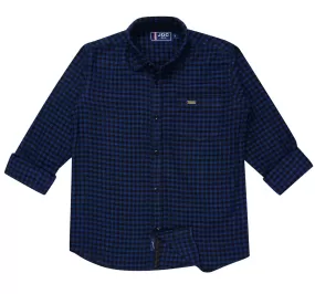 JDC Boy's Navy Checked Shirt