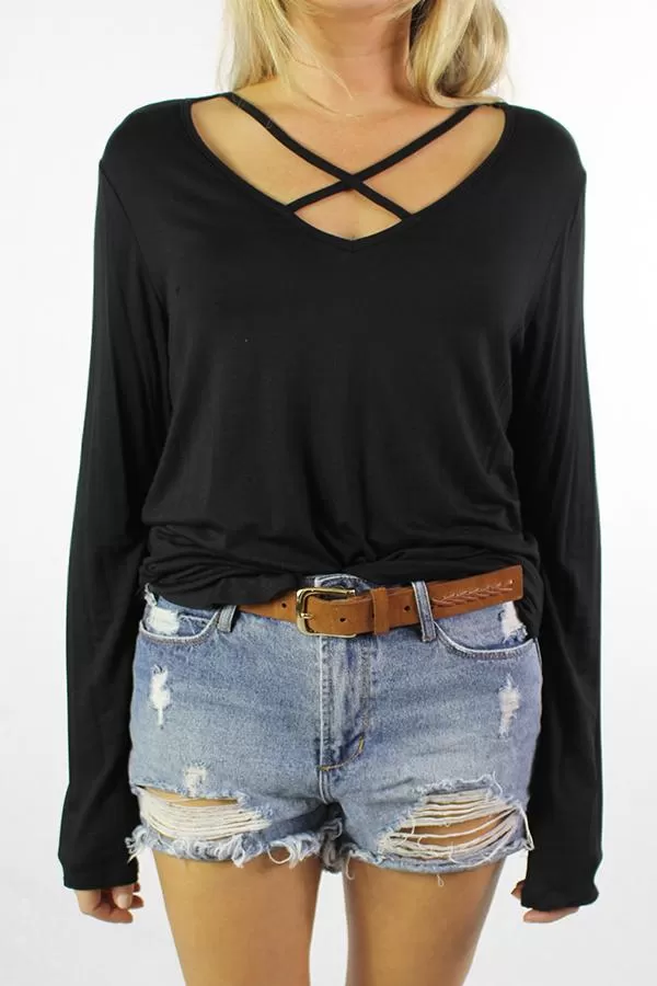 Jennifer Long Sleeve with Front Criss Cross (MADE IN USA)