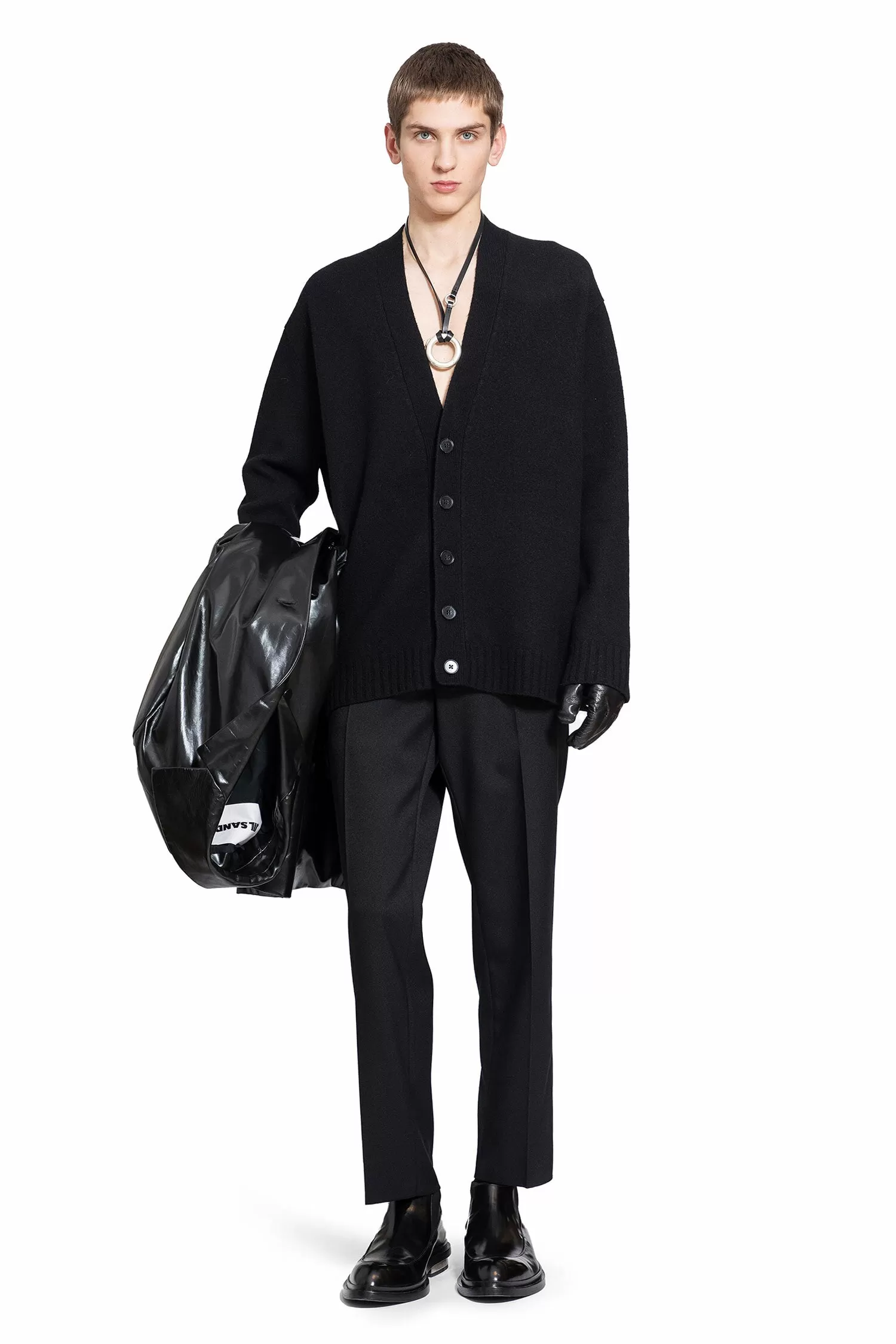 JIL SANDER MAN BLACK KNITWEAR