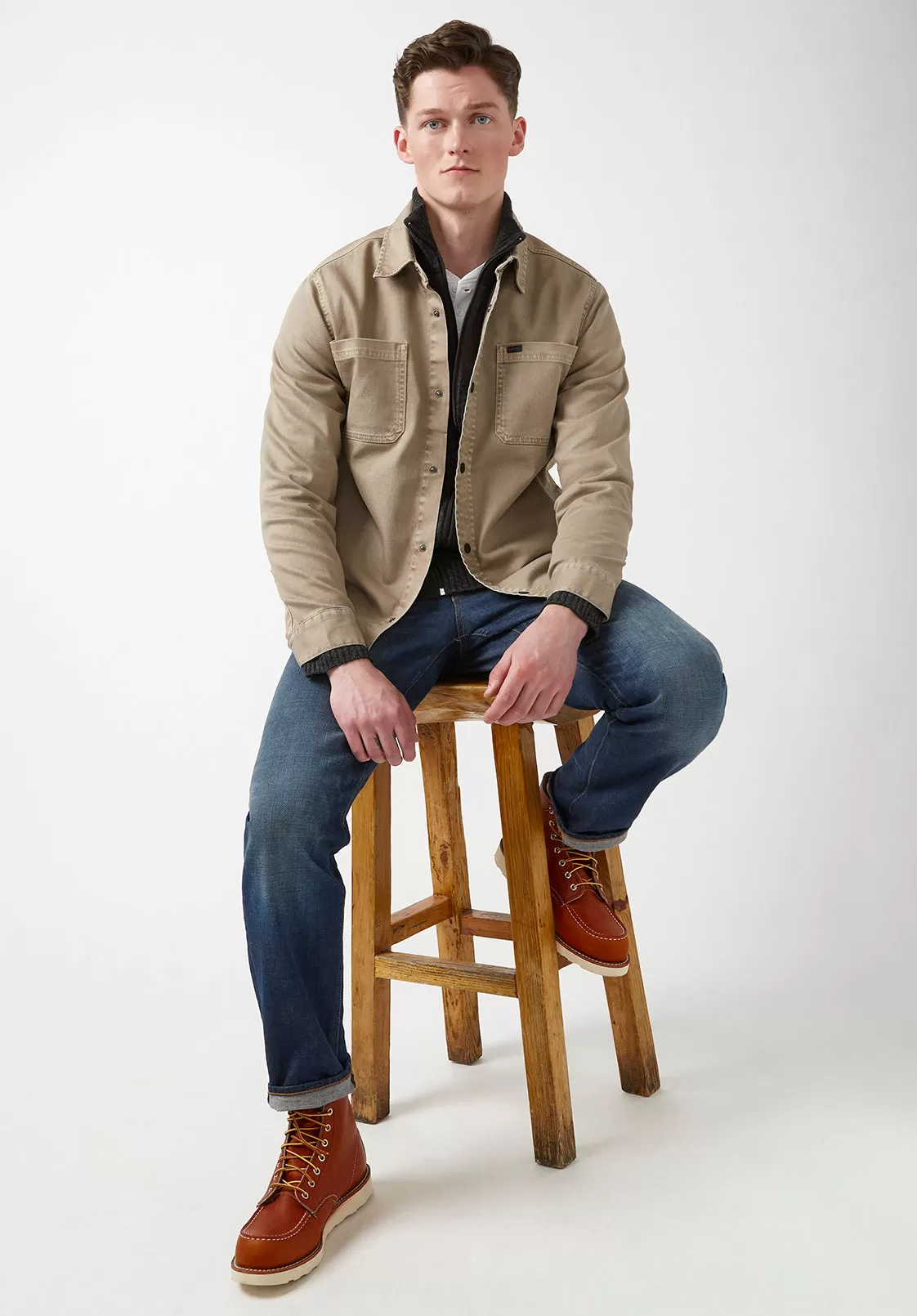 Josh Men's Overshirt in Mink - BPM01037