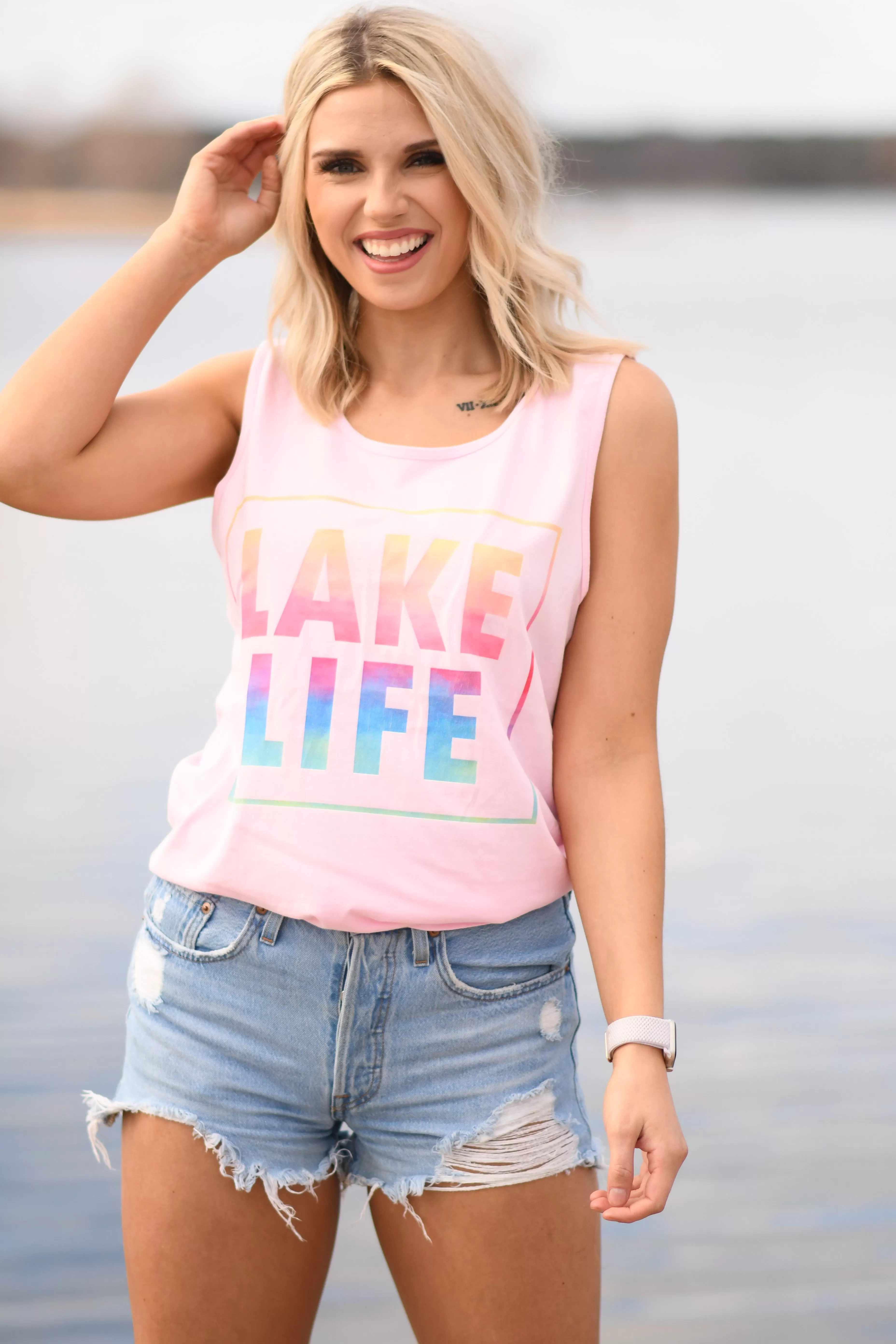 Lake Life Rainbow Tank/Tee