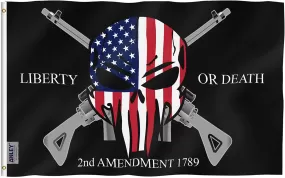 Liberty or Death 2nd Amendment 1791 Vintage American Flags Polyester with Brass Grommets 3 X 5 Ft