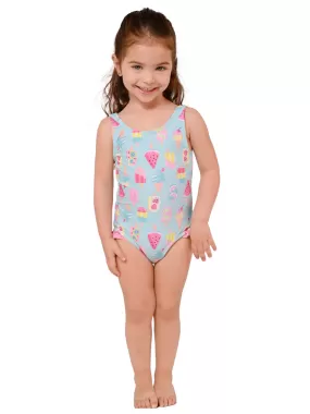 Little girls' side ruffle one piece swim suit