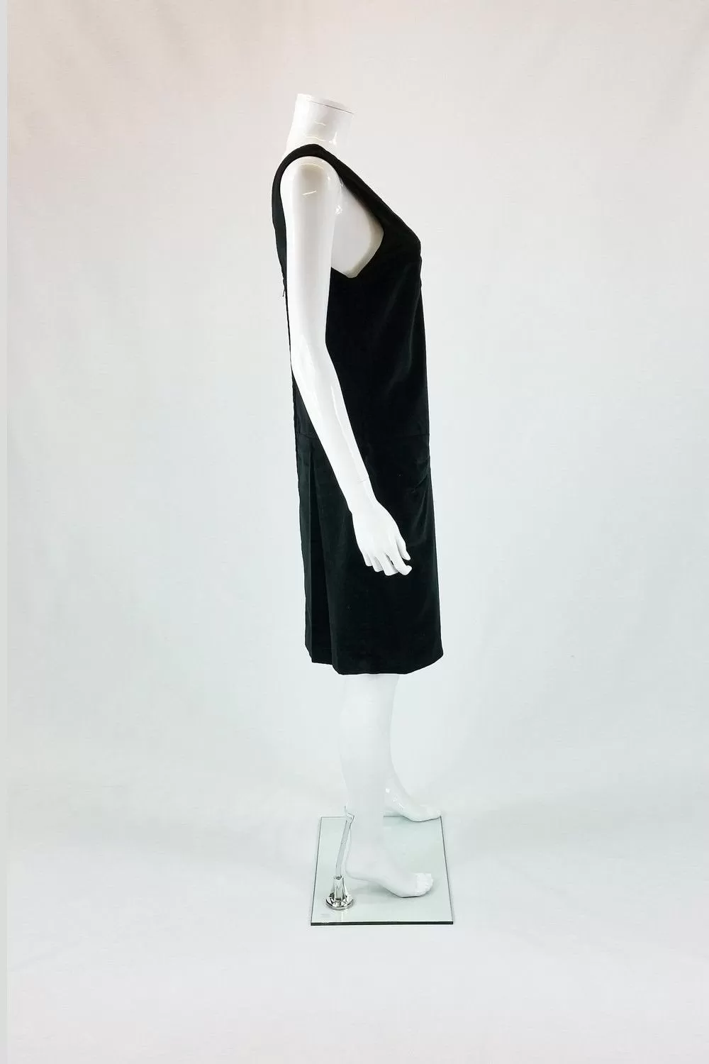 MARC JACOBS Marc Classic Black Velvet Sleeveless Shift Dress (UK 10/ US 6)