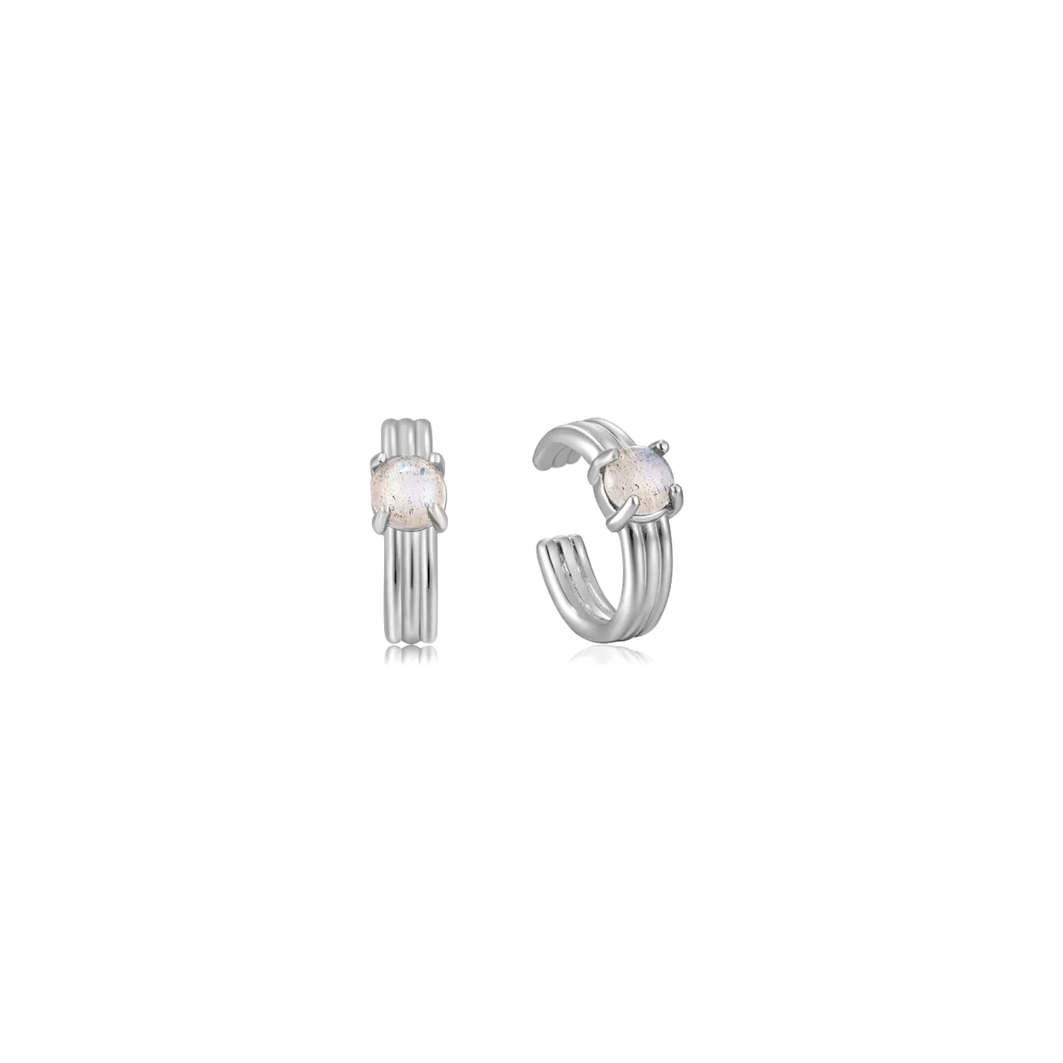 Mellonia | Citrus Earcuffs | Labradorite | White Rhodium Plated 925 Silver