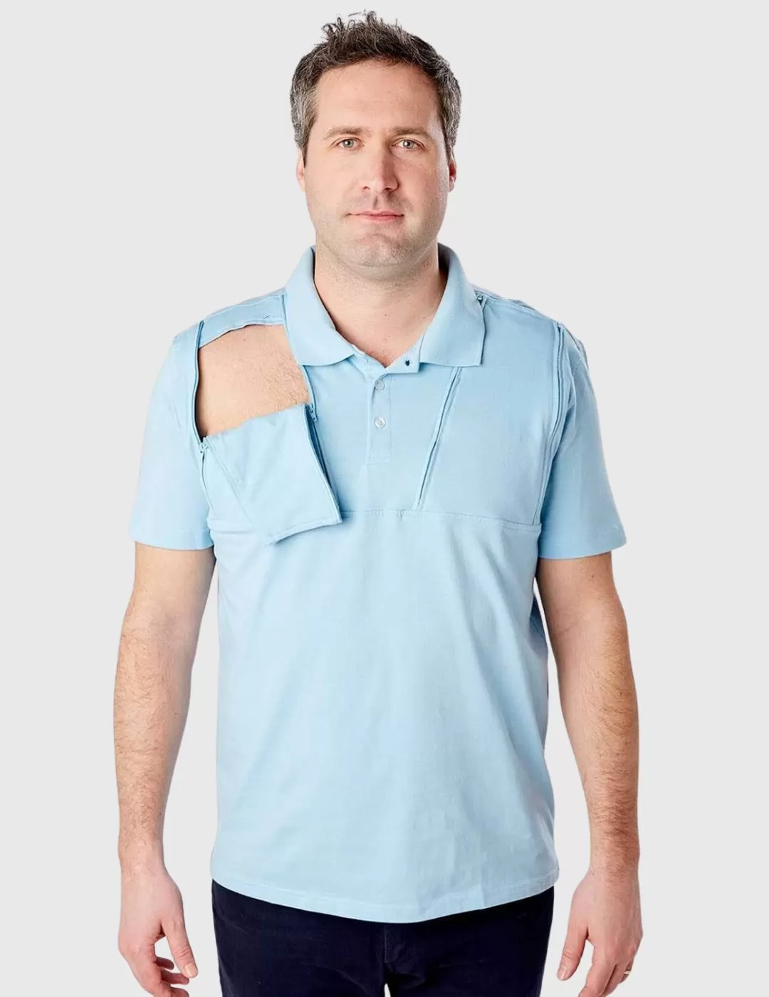 Mens Dual Chest Port Access Polo