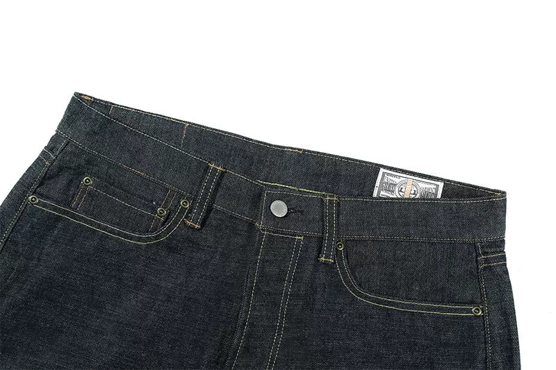 Men's retro casual raw denim straight jeans