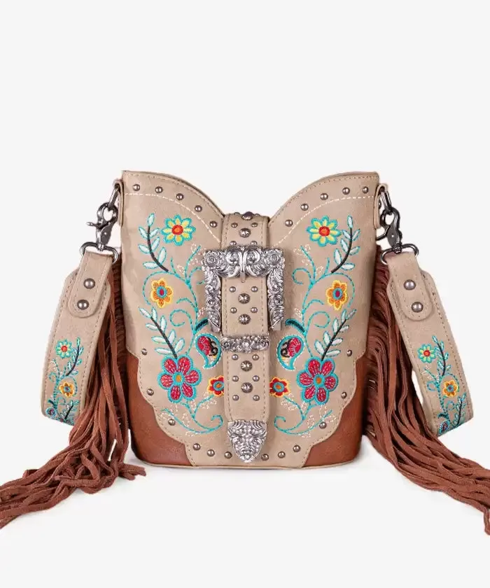 Montana West Buckle Floral Crossbody