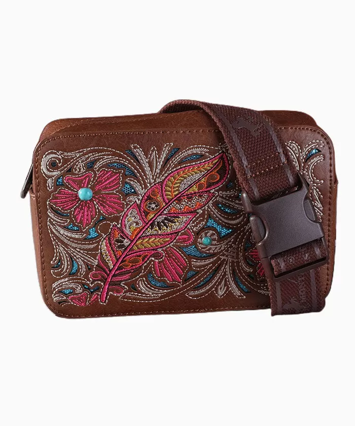 Montana West Embroidered Floral Cut-out Belt Bag