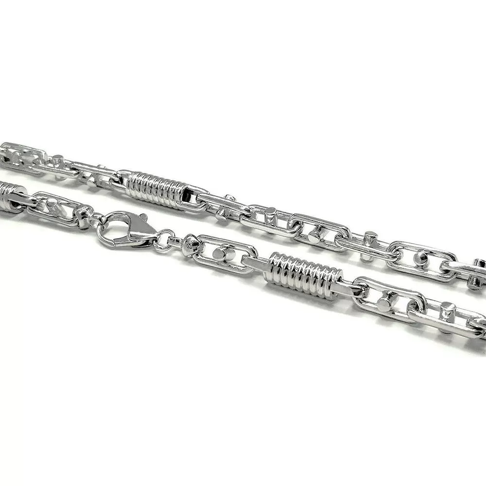 Monte Carlo Chain Men's 925 Sterling Silver Long Necklace 24