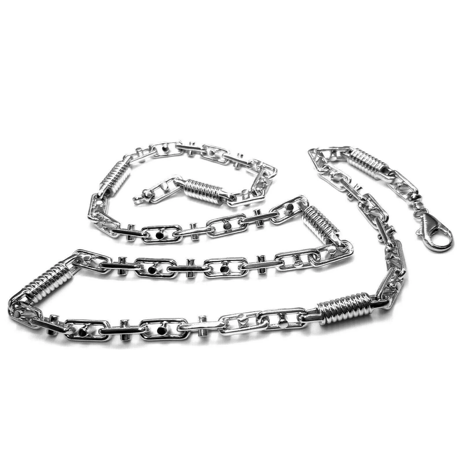 Monte Carlo Chain Men's 925 Sterling Silver Long Necklace 24