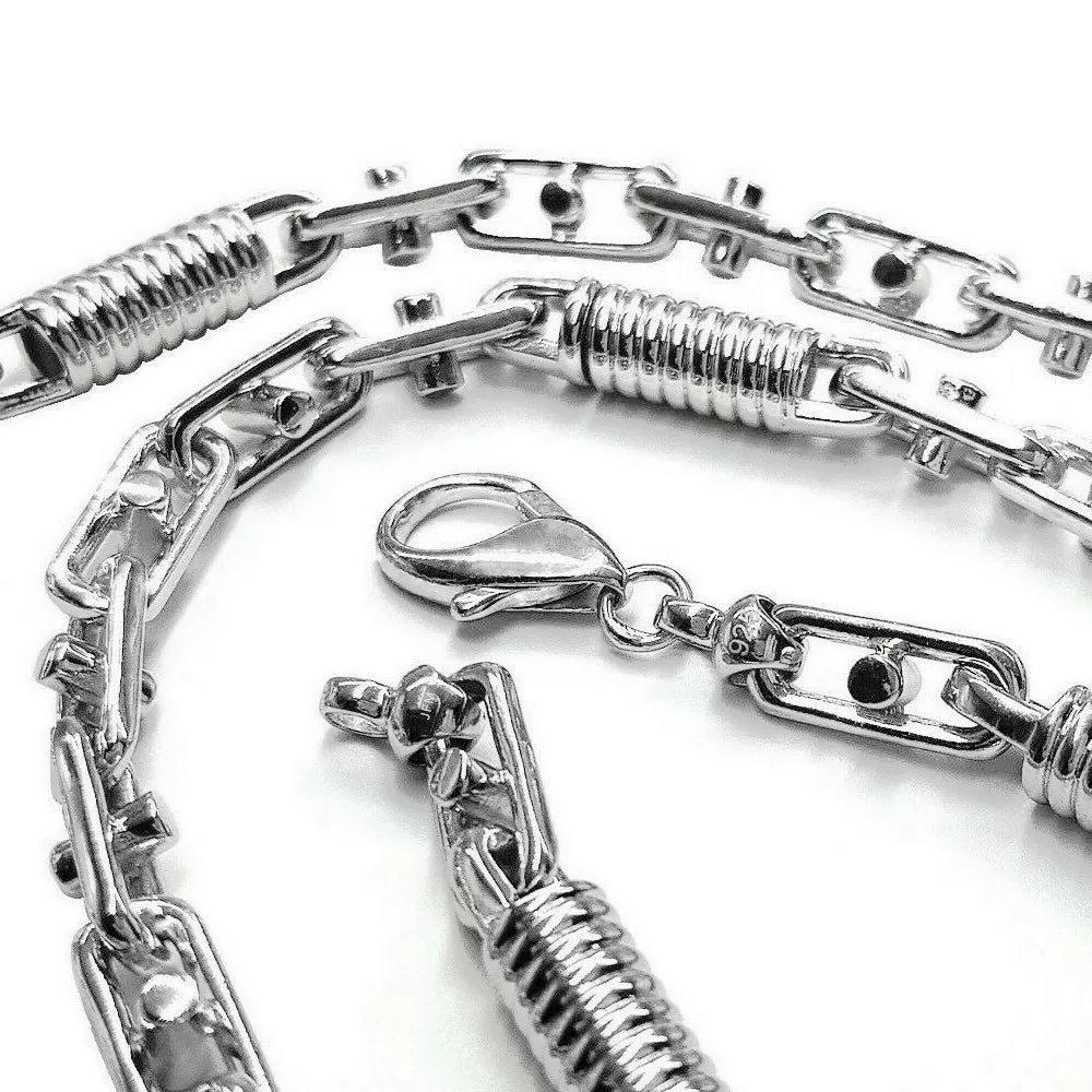 Monte Carlo Chain Men's 925 Sterling Silver Long Necklace 24