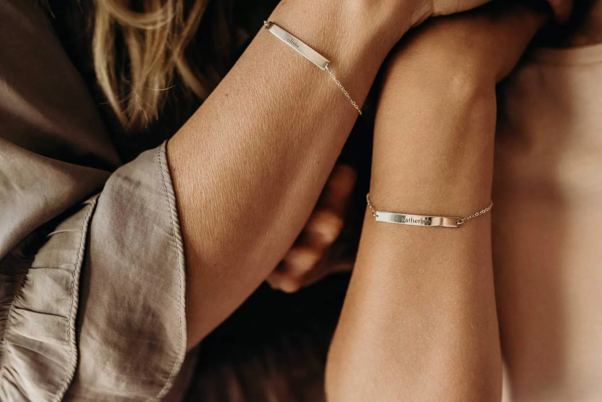 Mother-Daughter Bar Bracelet Set