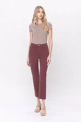 Muncie Cropped High Rise Slim Straight Denim