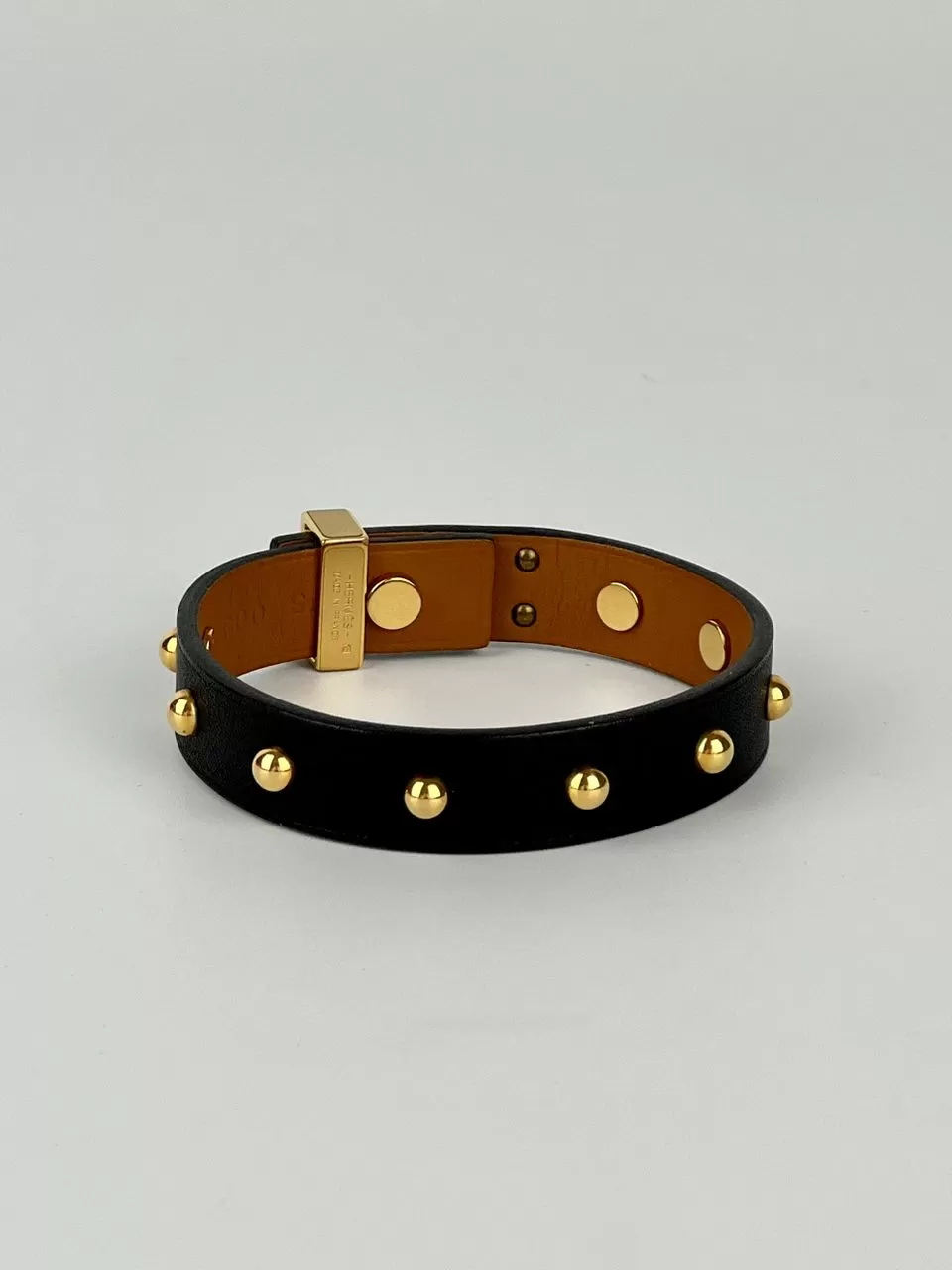 Noir Mini Dog Clous Ronds Bracelet