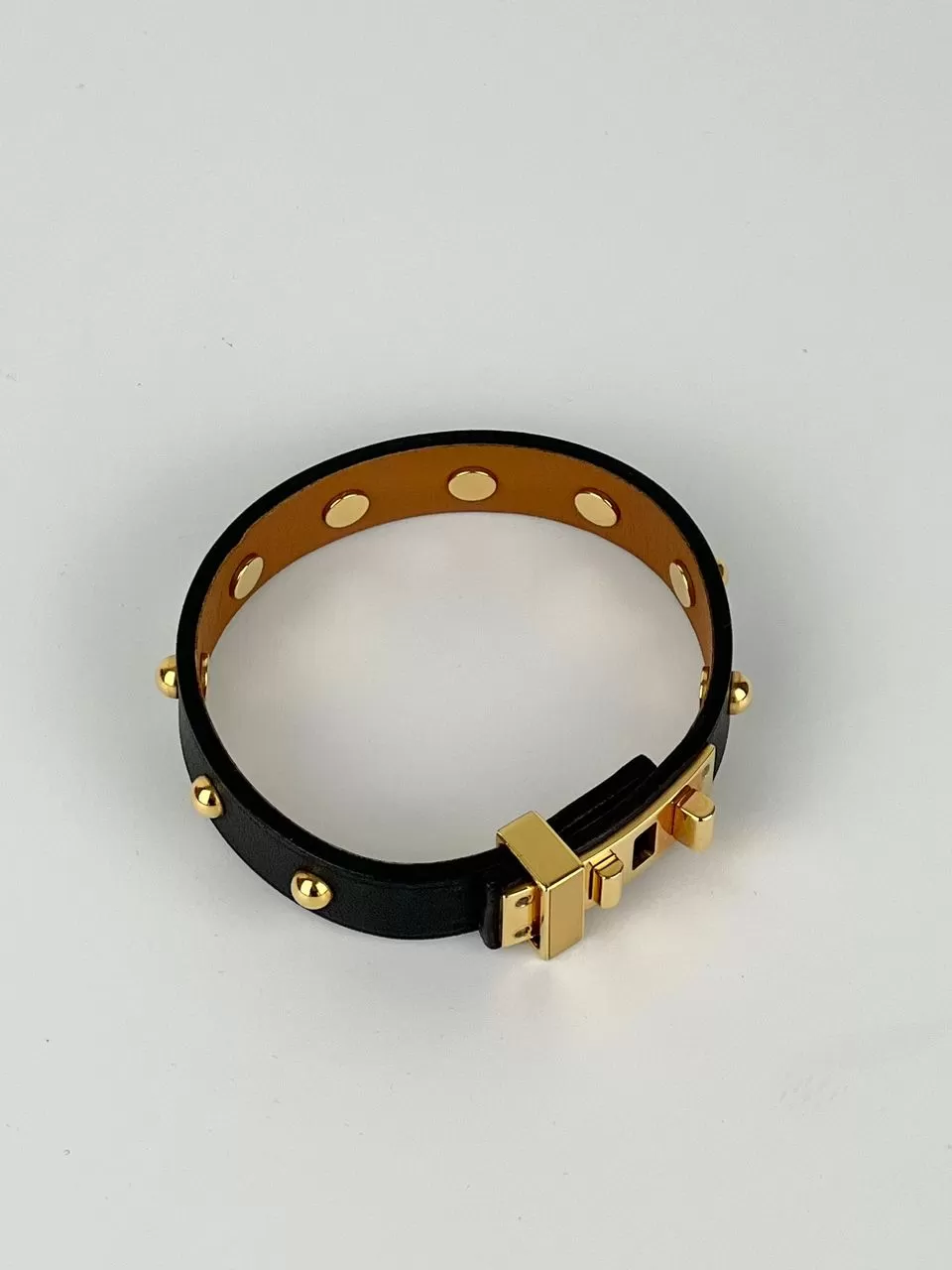 Noir Mini Dog Clous Ronds Bracelet