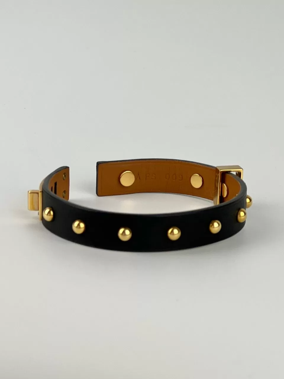 Noir Mini Dog Clous Ronds Bracelet