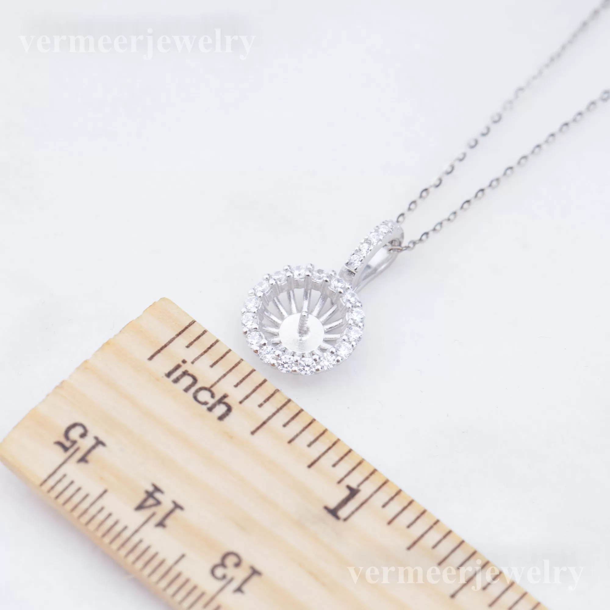 P011044 DIY 6-8mm Natural Freshwater pearl pendant accessory 925 sterling silver engagement jewelry necklace for women