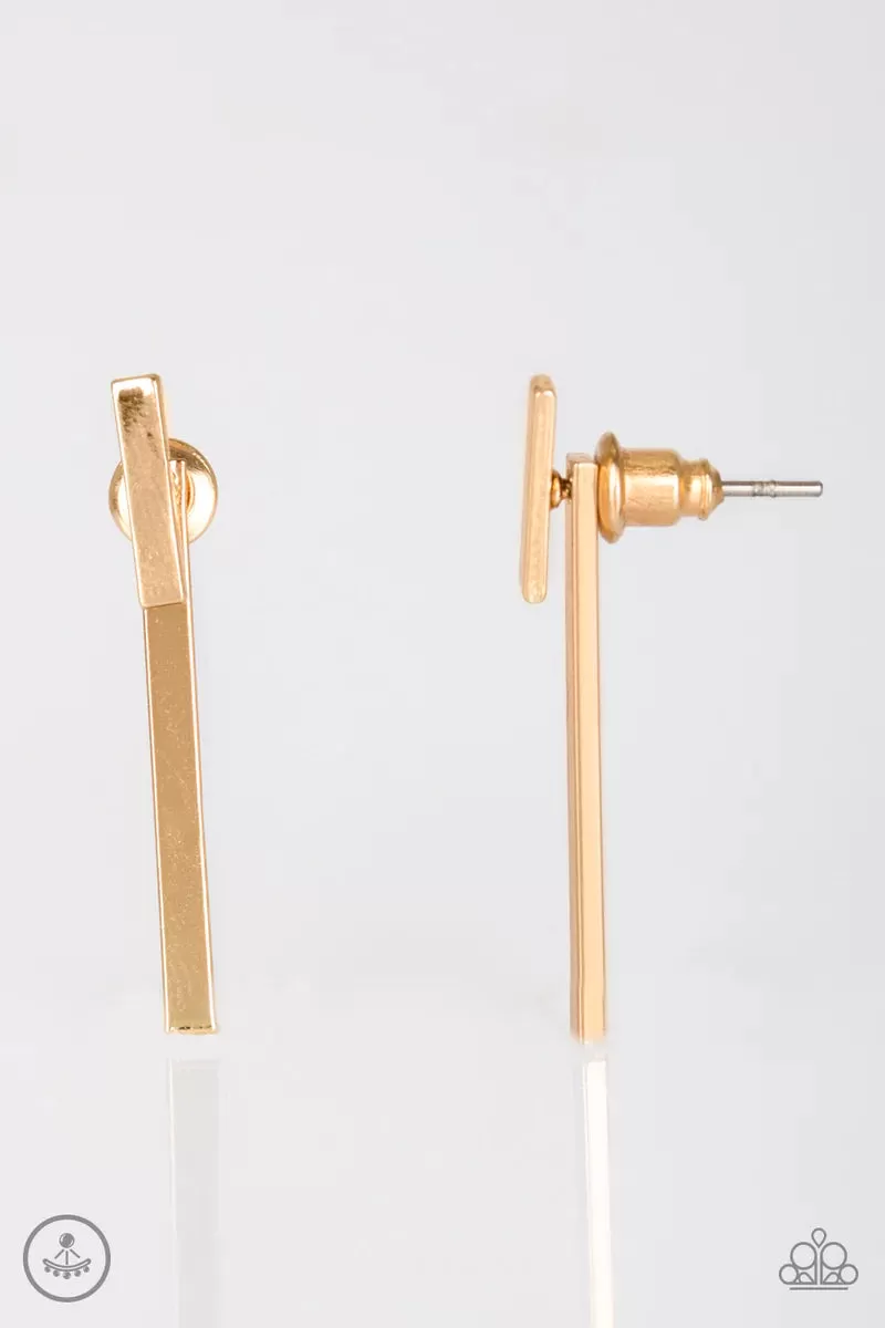 Paparazzi Accessories - Minimally Maverick #L82 Peg - Gold Earrings