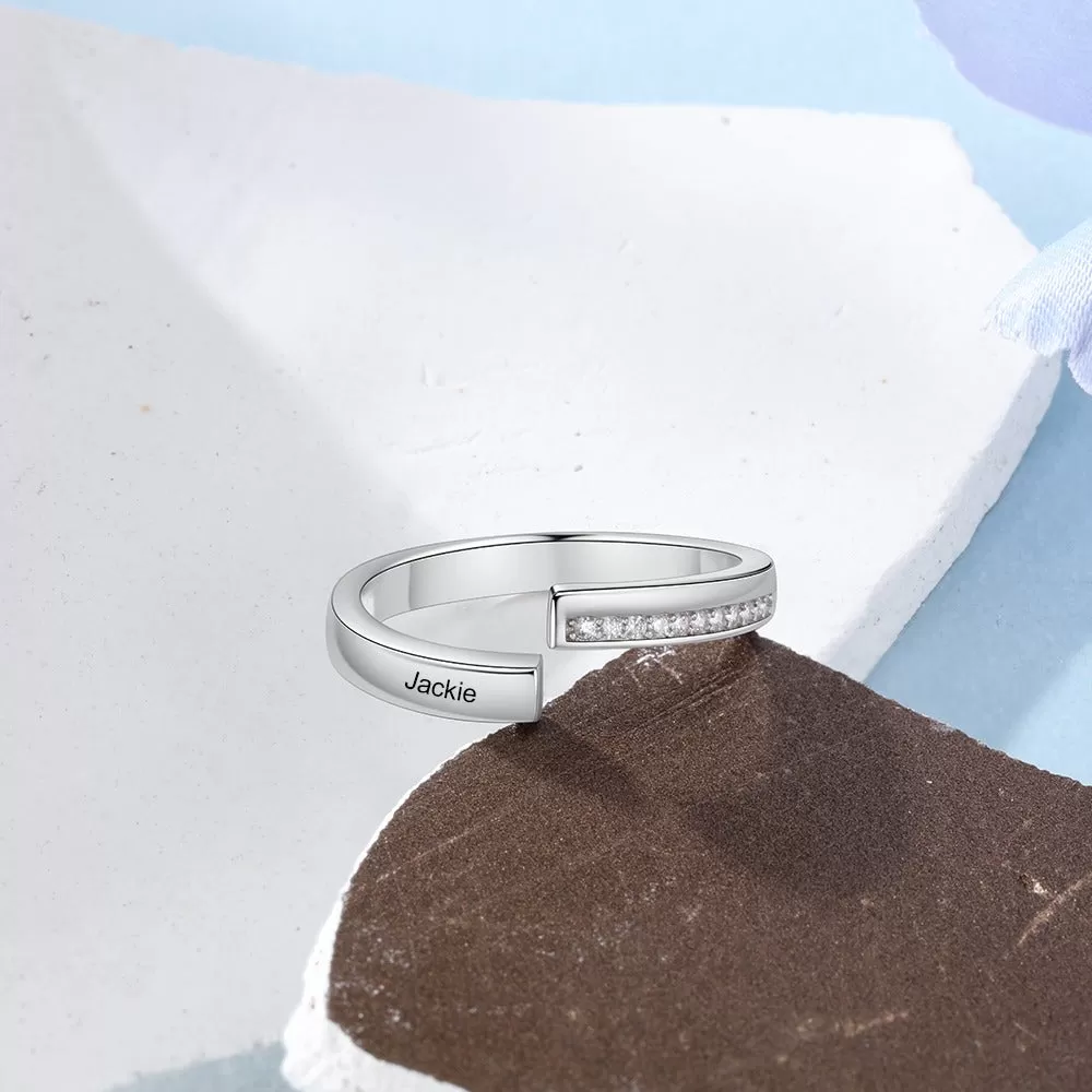 Personalized Adjustable Open Ring