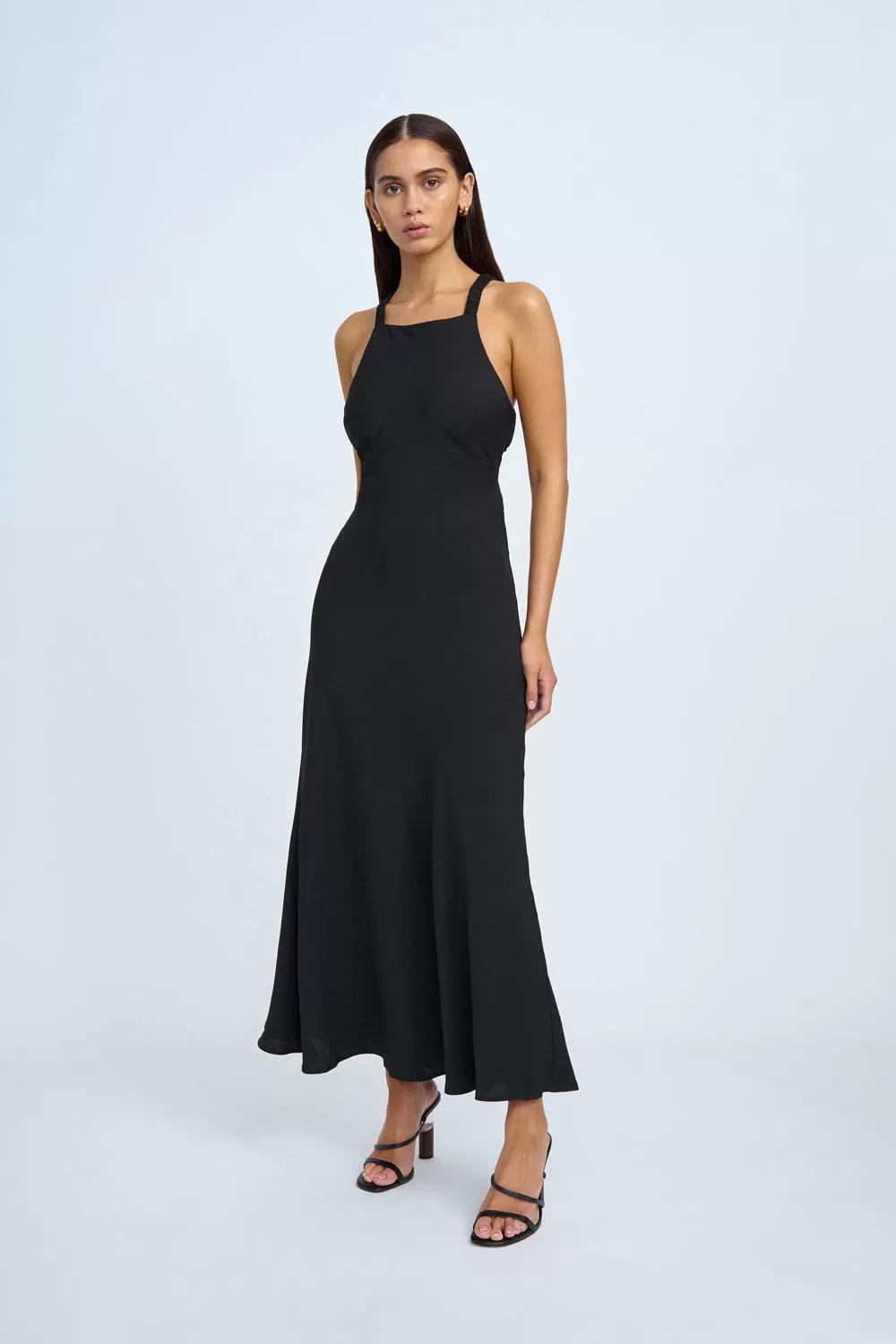 Piper Bias Midi Dress | Final Sale - Black