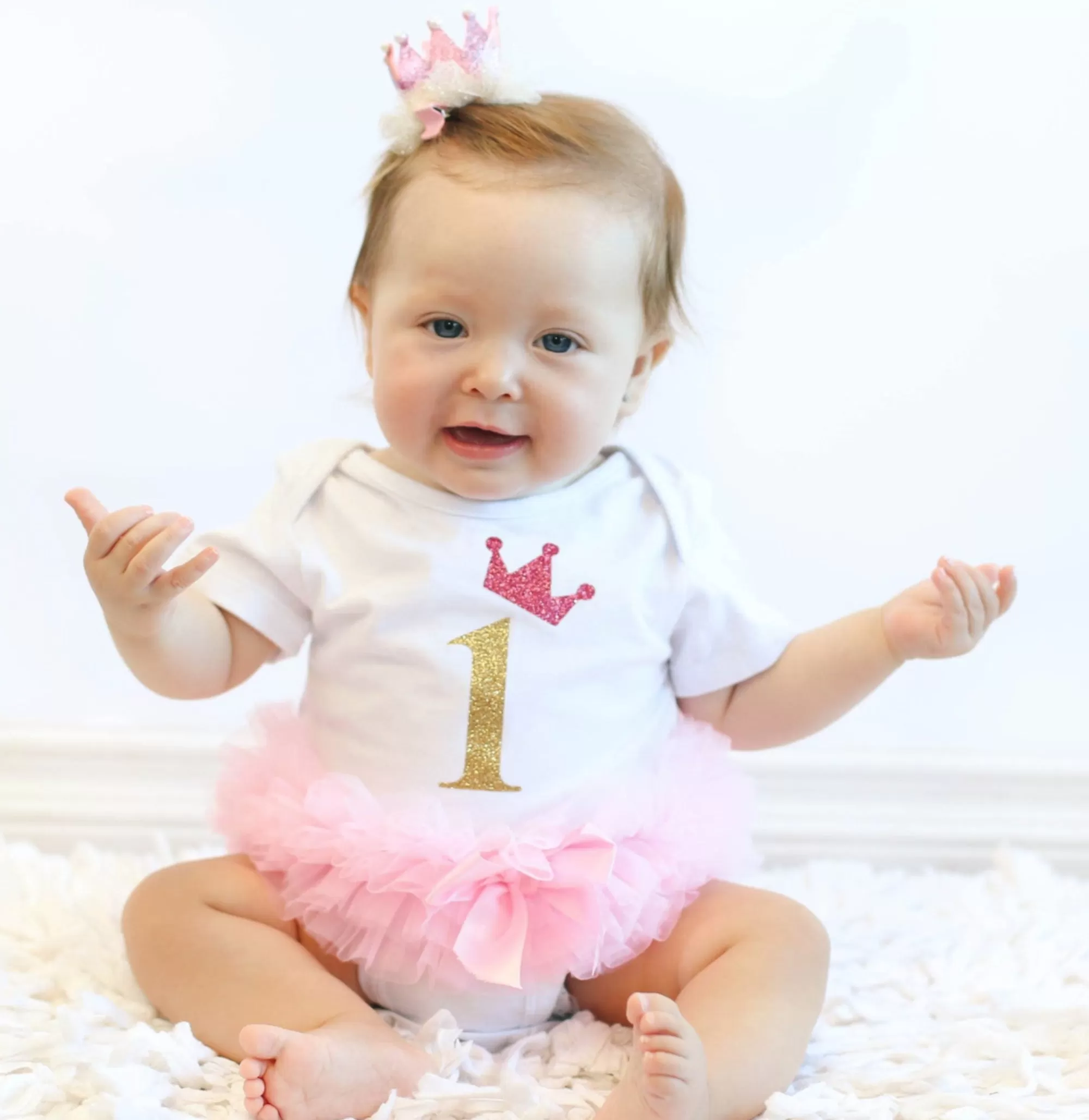 Popatu Baby Tutu Bodysuit White with Gold 1