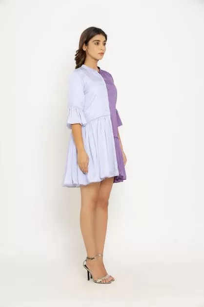 Purple Lilac Half & Half Dress