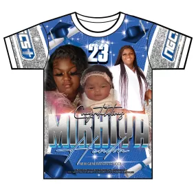 "Mikhiya" Custom Designed Graduation 3D shirt