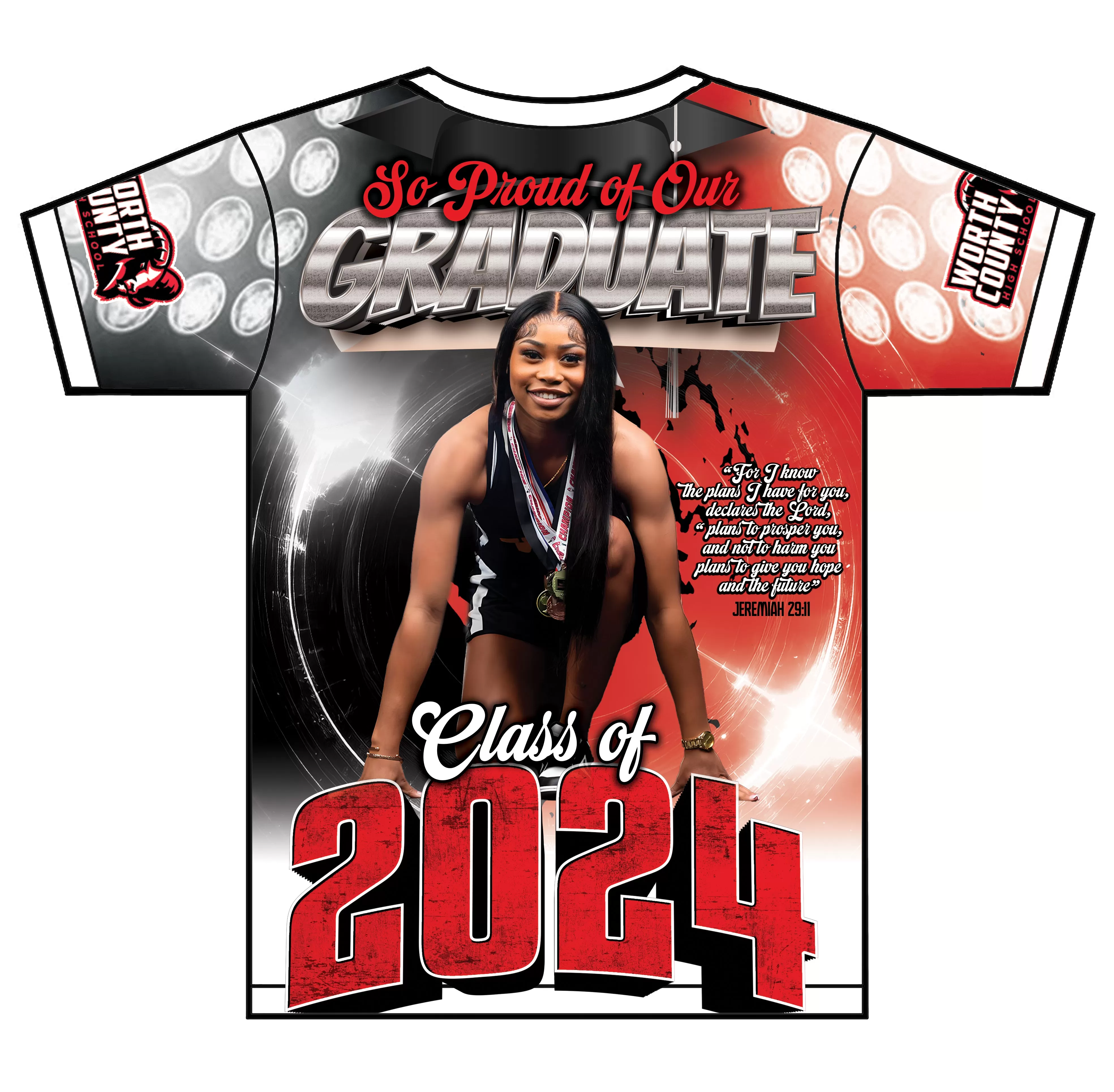 "Shyanne" Custom Designed Graduation 3D shirt