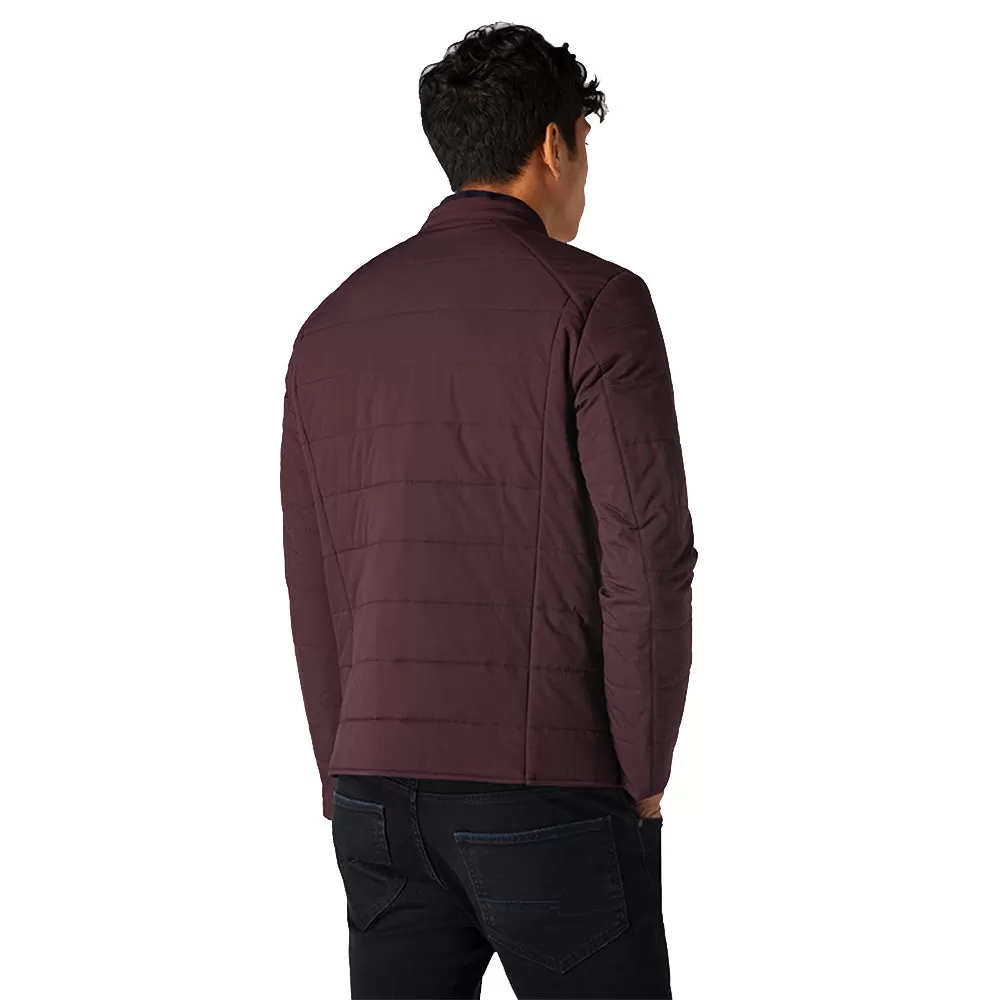 Remus Uomo Slim Fit Quilted Casual Coat - Wine