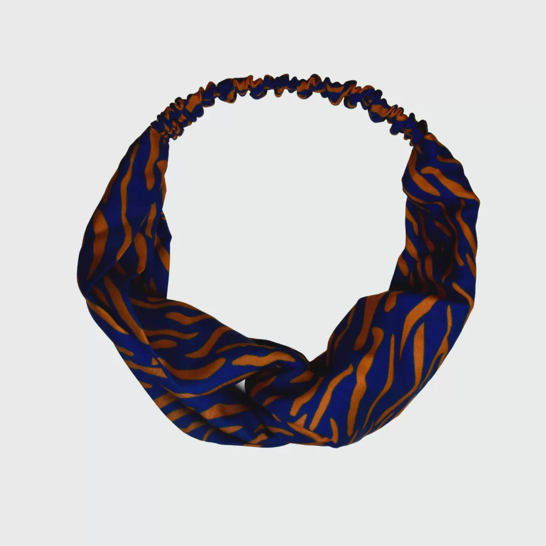 Shima Print Bronze Twist Knot Headband