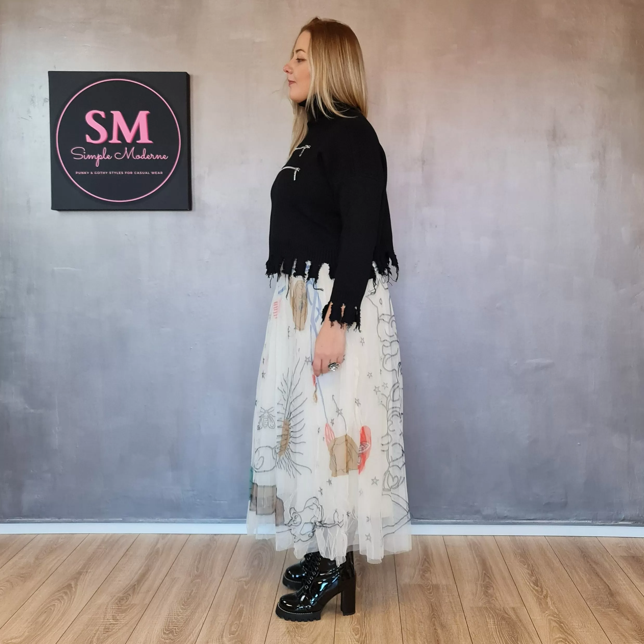 Simple Moderne SauleDu  Layered Tulle Apricot Skirt