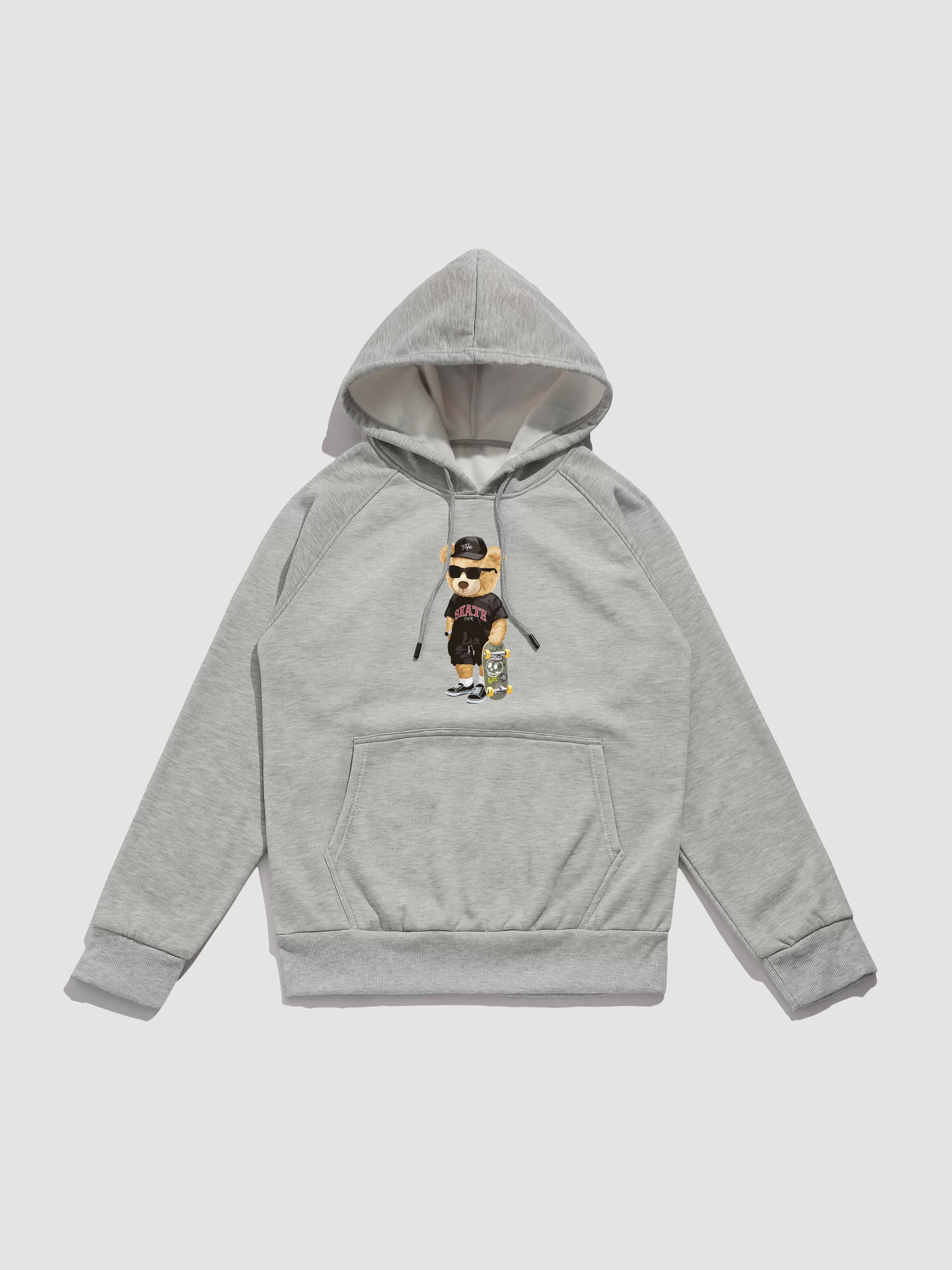 Skate Bear Print Hoodie